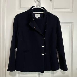 Lewis Navy Blue Wool Blazer Jacket with Gold Hardware